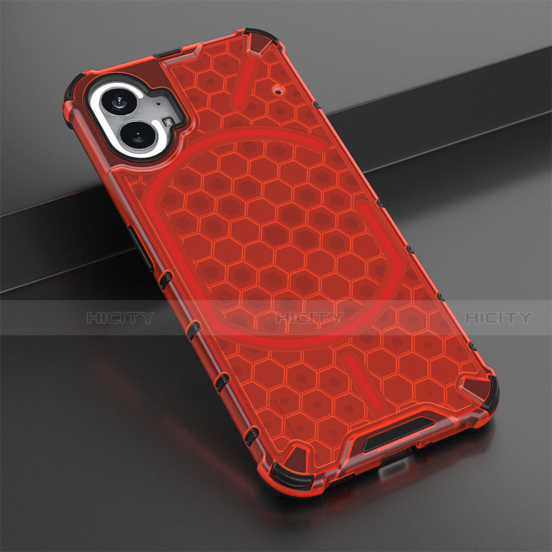 Coque Rebord Contour Silicone et Vitre Transparente Housse Etui 360 Degres M01 pour Nothing Phone 1 Rouge Plus