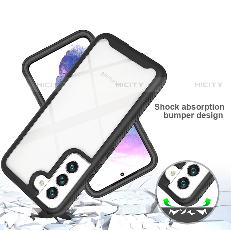 Coque Rebord Contour Silicone et Vitre Transparente Housse Etui 360 Degres M01 pour Samsung Galaxy S21 Plus 5G Plus