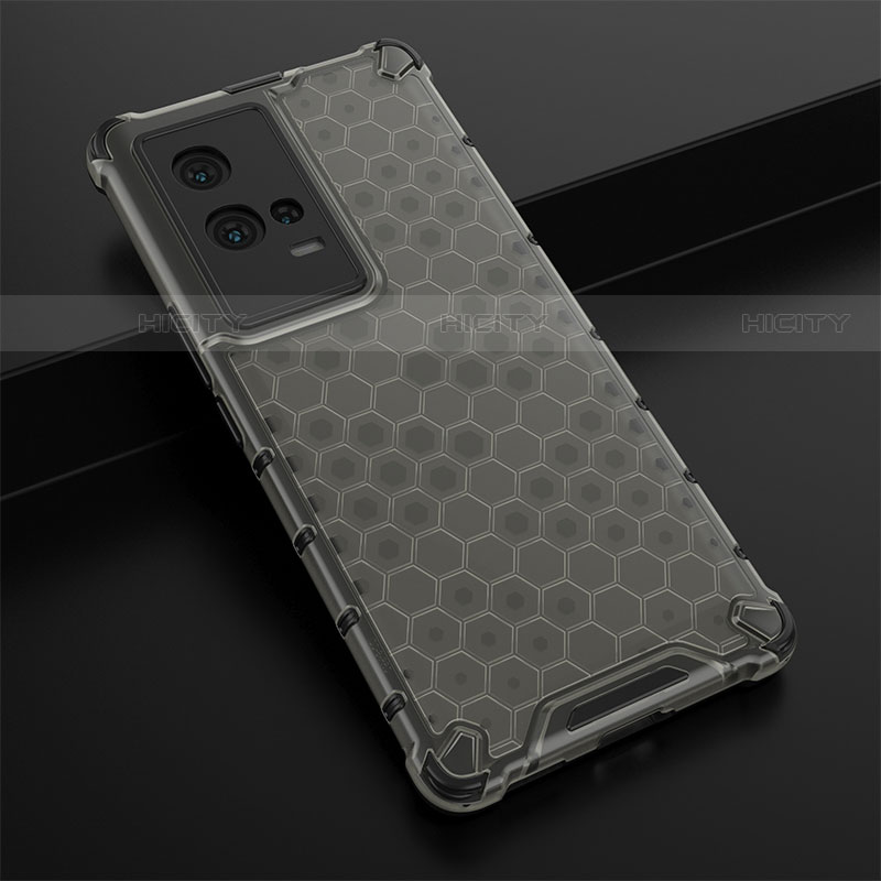 Coque Rebord Contour Silicone et Vitre Transparente Housse Etui 360 Degres M01 pour Vivo iQOO 8 Pro 5G Noir Plus