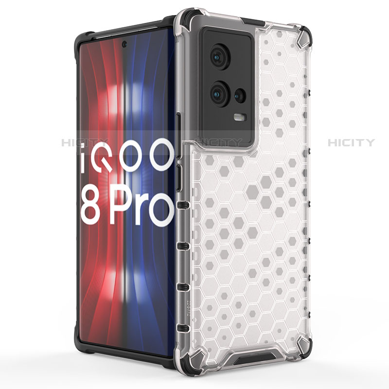 Coque Rebord Contour Silicone et Vitre Transparente Housse Etui 360 Degres M01 pour Vivo iQOO 8 Pro 5G Plus