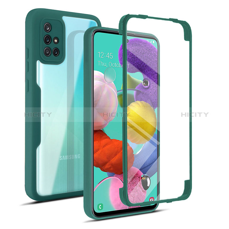 Coque Rebord Contour Silicone et Vitre Transparente Housse Etui 360 Degres MJ1 pour Samsung Galaxy A51 5G Plus