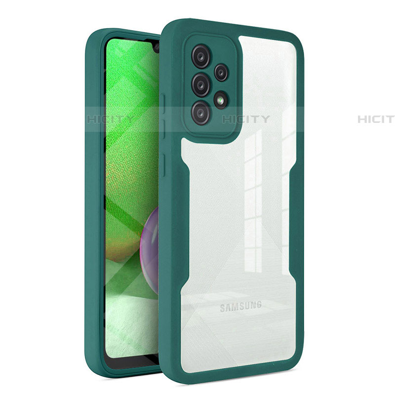 Coque Rebord Contour Silicone et Vitre Transparente Housse Etui 360 Degres MJ1 pour Samsung Galaxy A52 4G Vert Plus