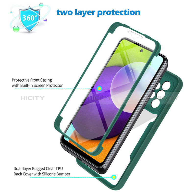 Coque Rebord Contour Silicone et Vitre Transparente Housse Etui 360 Degres MJ1 pour Samsung Galaxy A52s 5G Plus