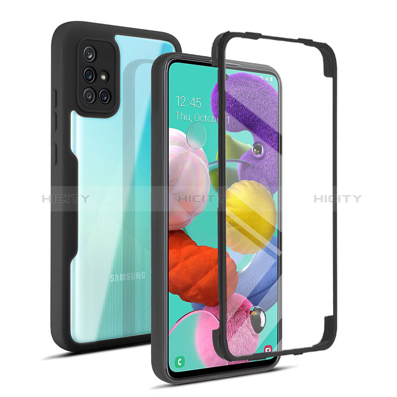 Coque Rebord Contour Silicone et Vitre Transparente Housse Etui 360 Degres MJ1 pour Samsung Galaxy M40S Plus