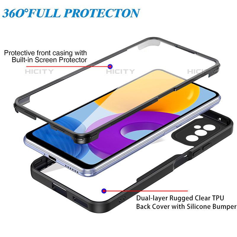 Coque Rebord Contour Silicone et Vitre Transparente Housse Etui 360 Degres MJ1 pour Samsung Galaxy M52 5G Plus