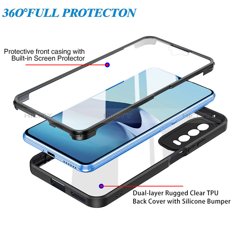 Coque Rebord Contour Silicone et Vitre Transparente Housse Etui 360 Degres MJ1 pour Vivo Y12A Plus