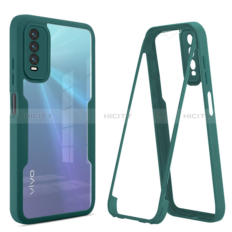 Coque Rebord Contour Silicone et Vitre Transparente Housse Etui 360 Degres MJ1 pour Vivo Y20s G Plus