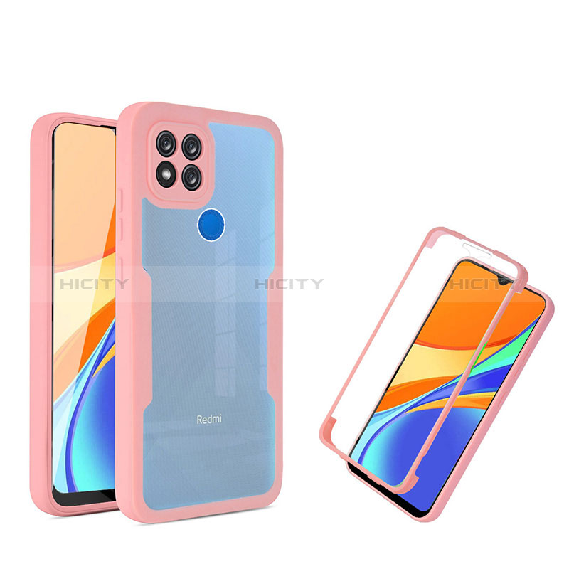 Coque Rebord Contour Silicone et Vitre Transparente Housse Etui 360 Degres MJ1 pour Xiaomi POCO C3 Or Rose Plus