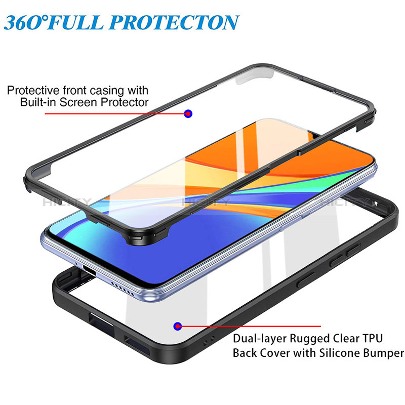 Coque Rebord Contour Silicone et Vitre Transparente Housse Etui 360 Degres MJ1 pour Xiaomi POCO C3 Plus