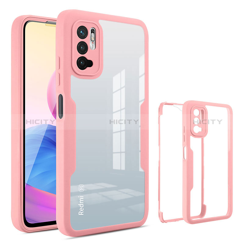 Coque Rebord Contour Silicone et Vitre Transparente Housse Etui 360 Degres MJ1 pour Xiaomi POCO M3 Pro 5G Or Rose Plus