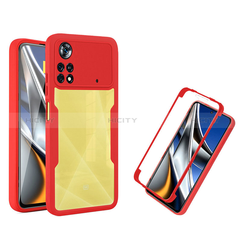 Coque Rebord Contour Silicone et Vitre Transparente Housse Etui 360 Degres MJ1 pour Xiaomi Poco X4 Pro 5G Plus