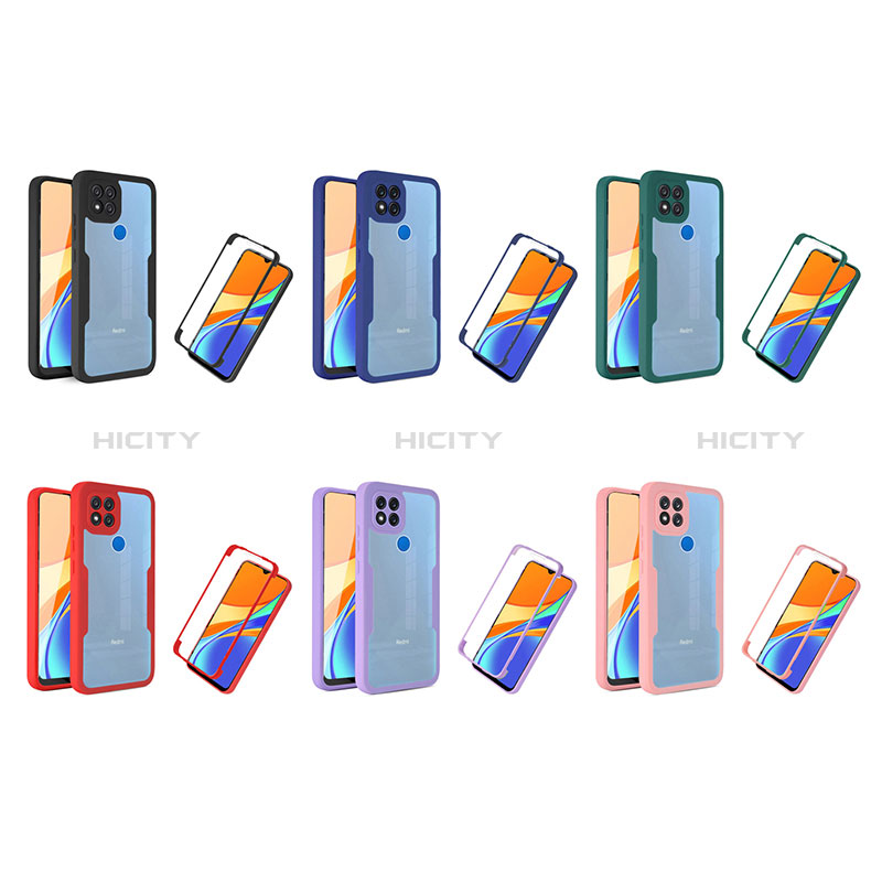 Coque Rebord Contour Silicone et Vitre Transparente Housse Etui 360 Degres MJ1 pour Xiaomi Redmi 9C Plus