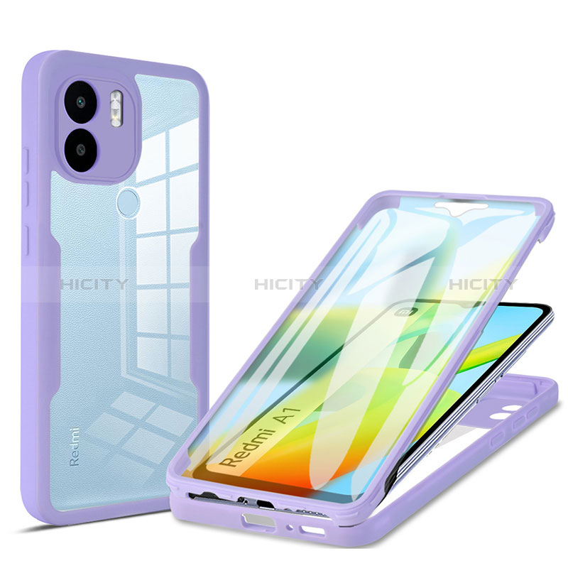 Coque Rebord Contour Silicone et Vitre Transparente Housse Etui 360 Degres MJ1 pour Xiaomi Redmi A2 Plus Plus