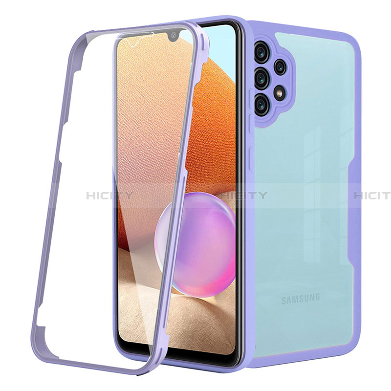 Coque Rebord Contour Silicone et Vitre Transparente Housse Etui 360 Degres MJ2 pour Samsung Galaxy A32 4G Plus