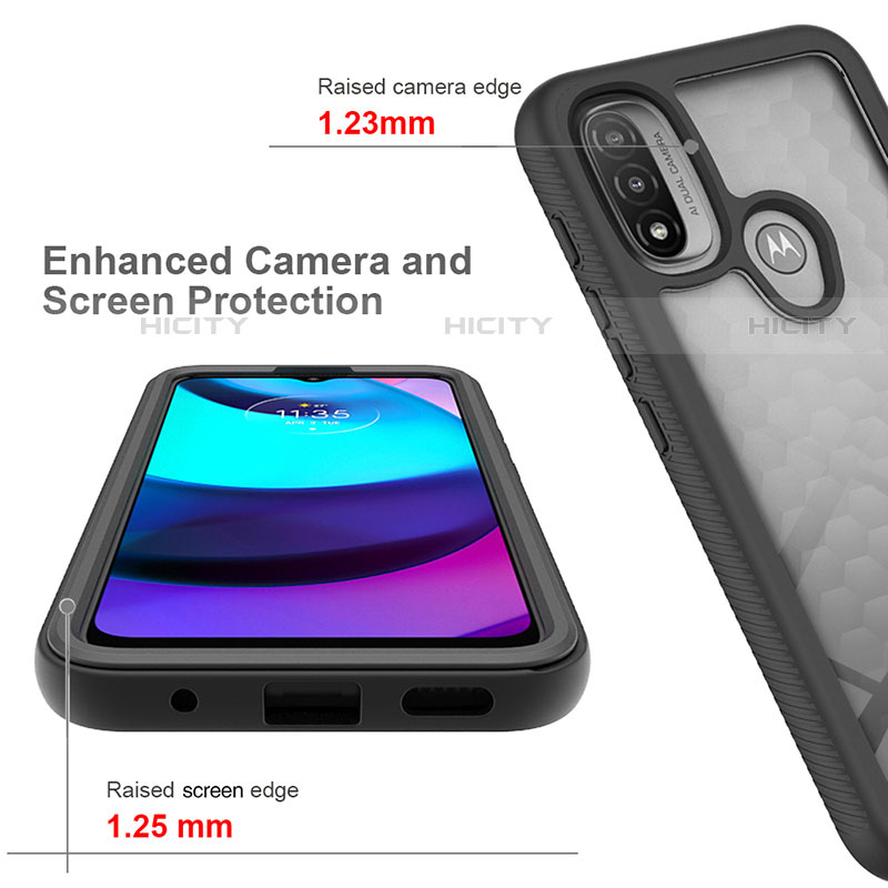 Coque Rebord Contour Silicone et Vitre Transparente Housse Etui 360 Degres pour Motorola Moto E20 Plus