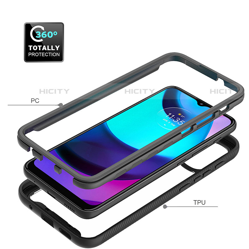 Coque Rebord Contour Silicone et Vitre Transparente Housse Etui 360 Degres pour Motorola Moto E20 Plus