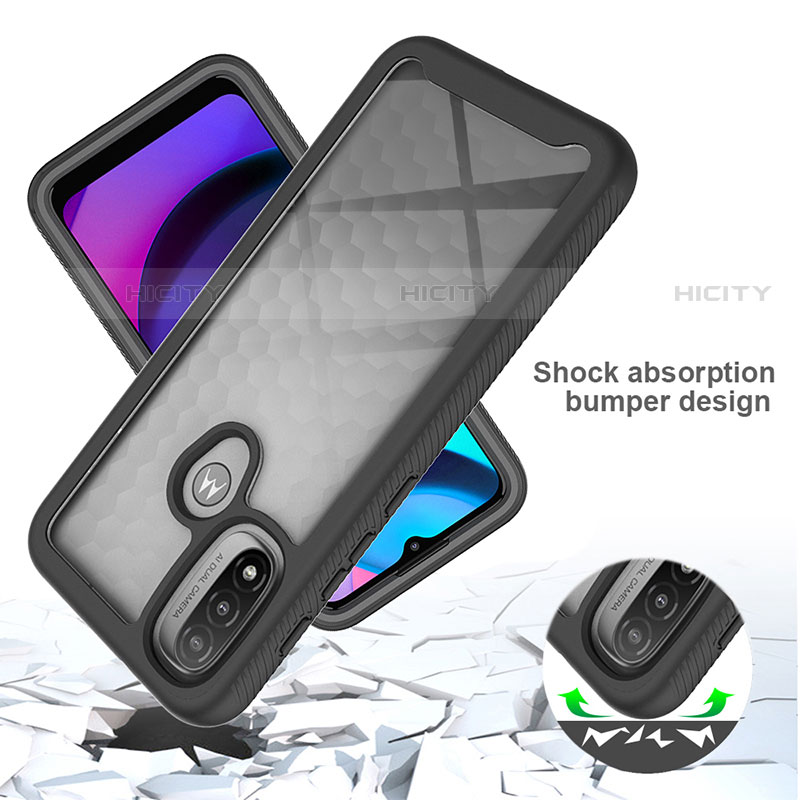 Coque Rebord Contour Silicone et Vitre Transparente Housse Etui 360 Degres pour Motorola Moto E40 Plus