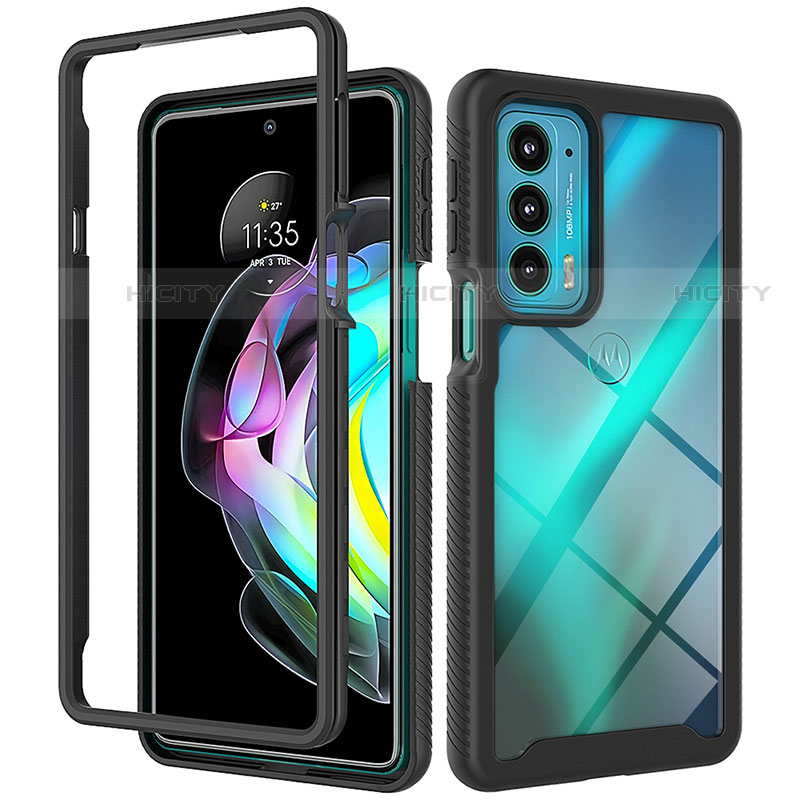 Coque Rebord Contour Silicone et Vitre Transparente Housse Etui 360 Degres pour Motorola Moto Edge 20 5G Plus