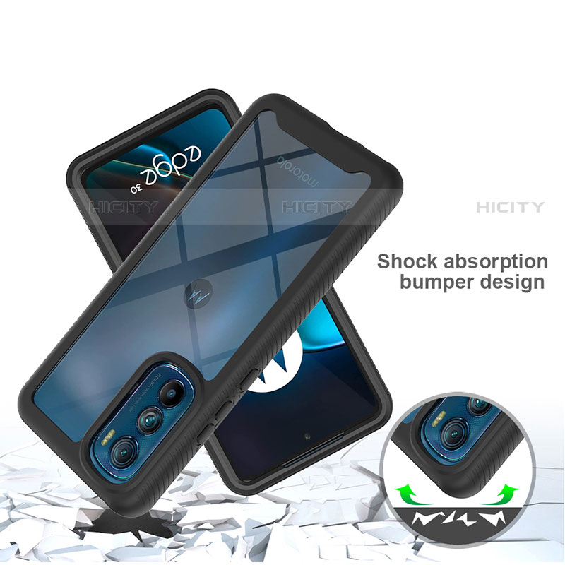 Coque Rebord Contour Silicone et Vitre Transparente Housse Etui 360 Degres pour Motorola Moto Edge 30 5G Plus