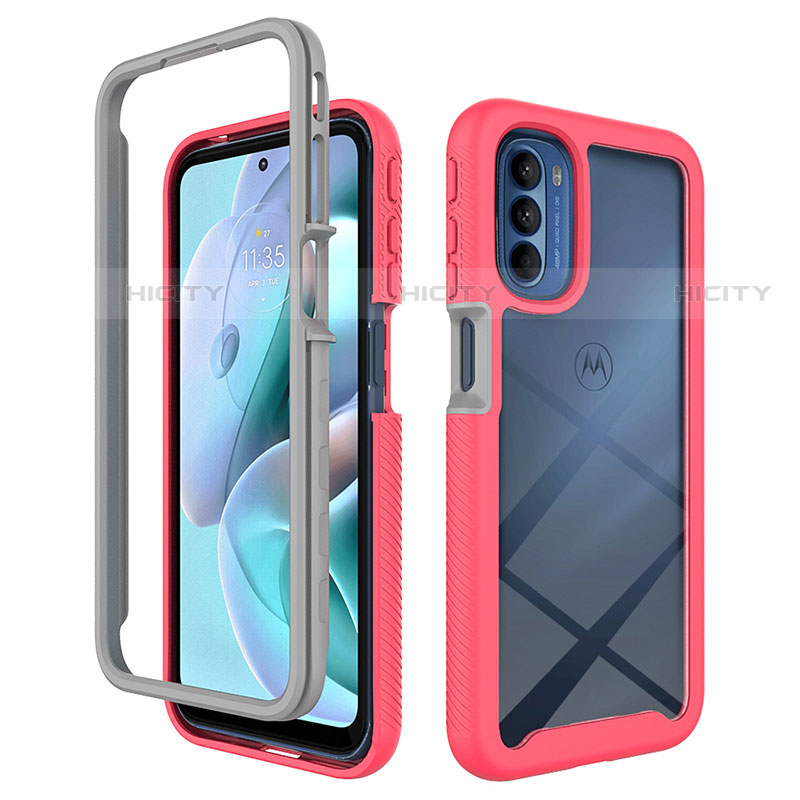 Coque Rebord Contour Silicone et Vitre Transparente Housse Etui 360 Degres pour Motorola Moto G31 Plus