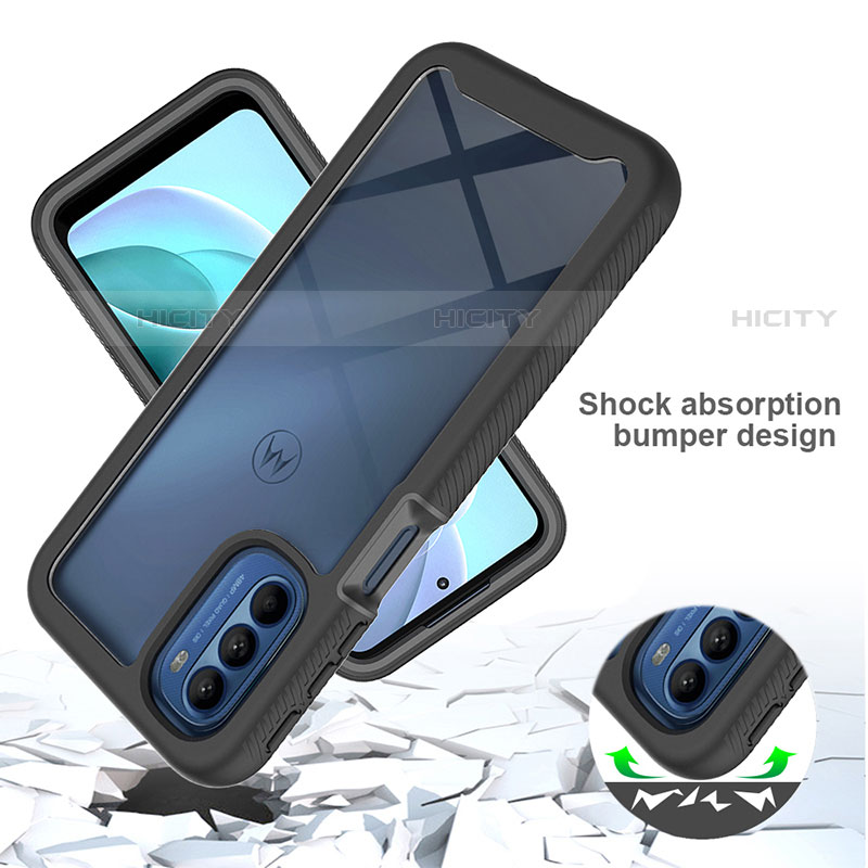 Coque Rebord Contour Silicone et Vitre Transparente Housse Etui 360 Degres pour Motorola Moto G41 Plus