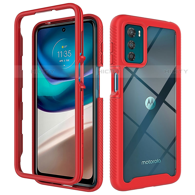 Coque Rebord Contour Silicone et Vitre Transparente Housse Etui 360 Degres pour Motorola Moto G42 Plus