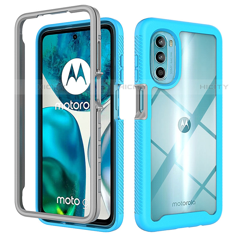 Coque Rebord Contour Silicone et Vitre Transparente Housse Etui 360 Degres pour Motorola Moto G82 5G Plus