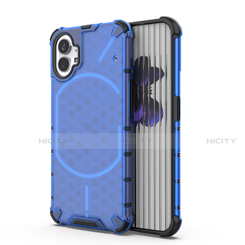 Coque Rebord Contour Silicone et Vitre Transparente Housse Etui 360 Degres pour Nothing Phone 1 Bleu Plus