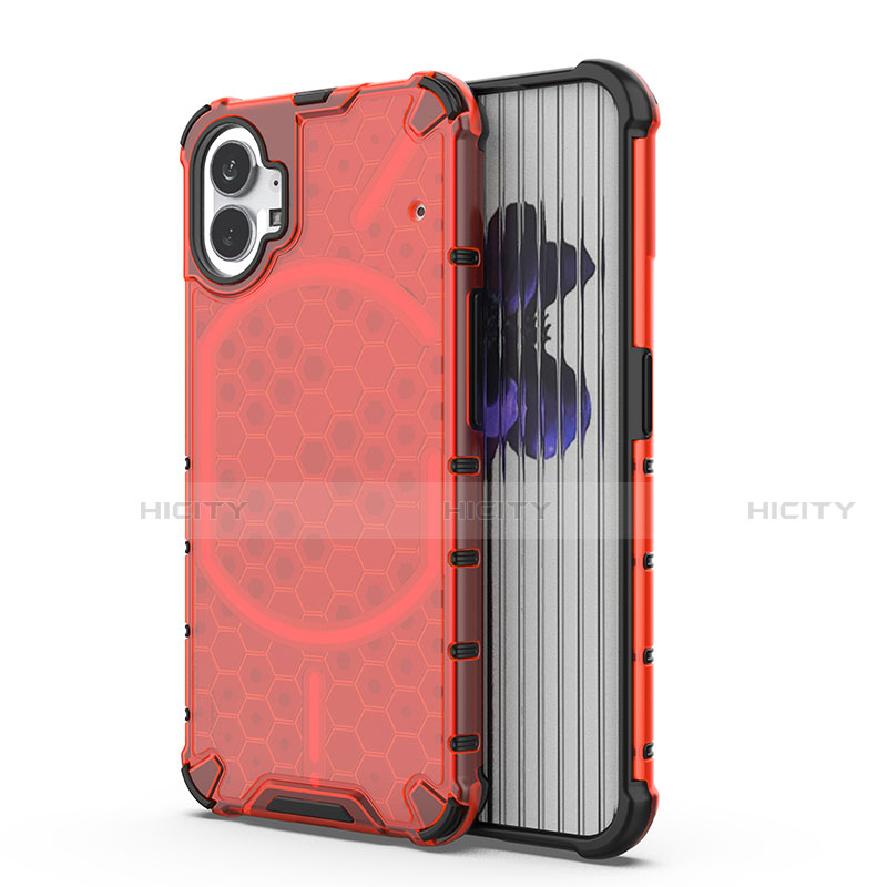 Coque Rebord Contour Silicone et Vitre Transparente Housse Etui 360 Degres pour Nothing Phone 1 Rouge Plus