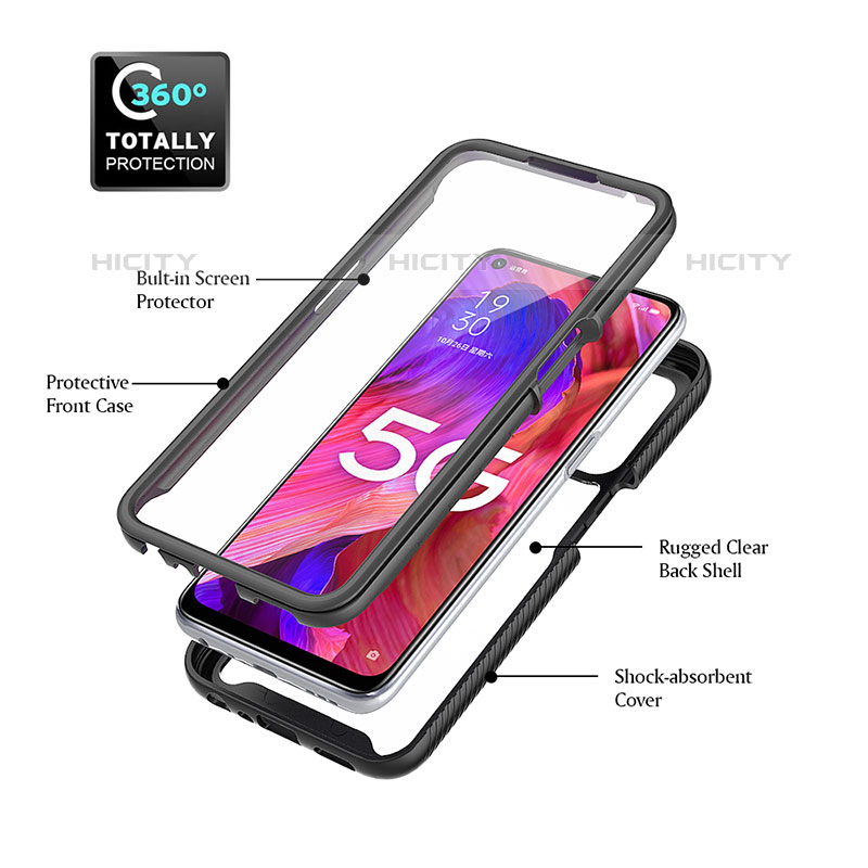 Coque Rebord Contour Silicone et Vitre Transparente Housse Etui 360 Degres pour Oppo A54 4G Plus