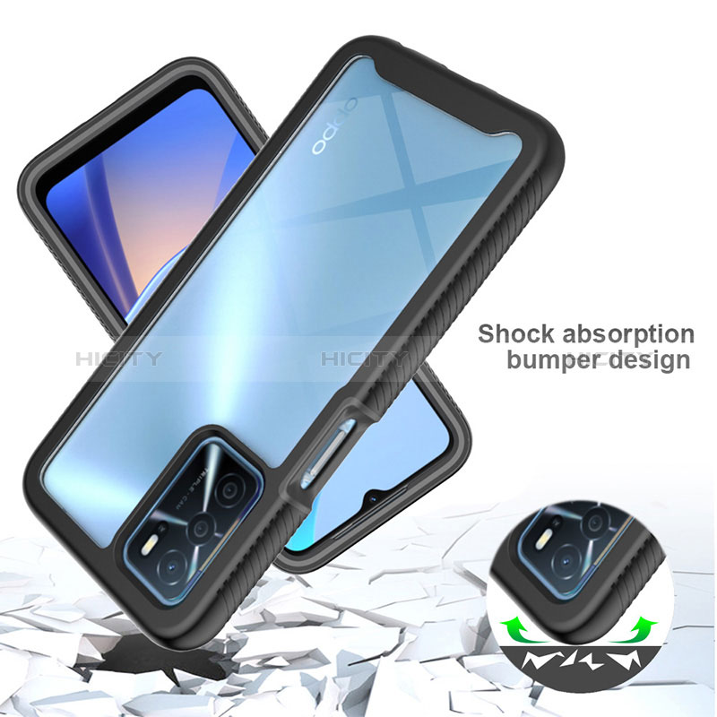 Coque Rebord Contour Silicone et Vitre Transparente Housse Etui 360 Degres pour Oppo A54s Plus