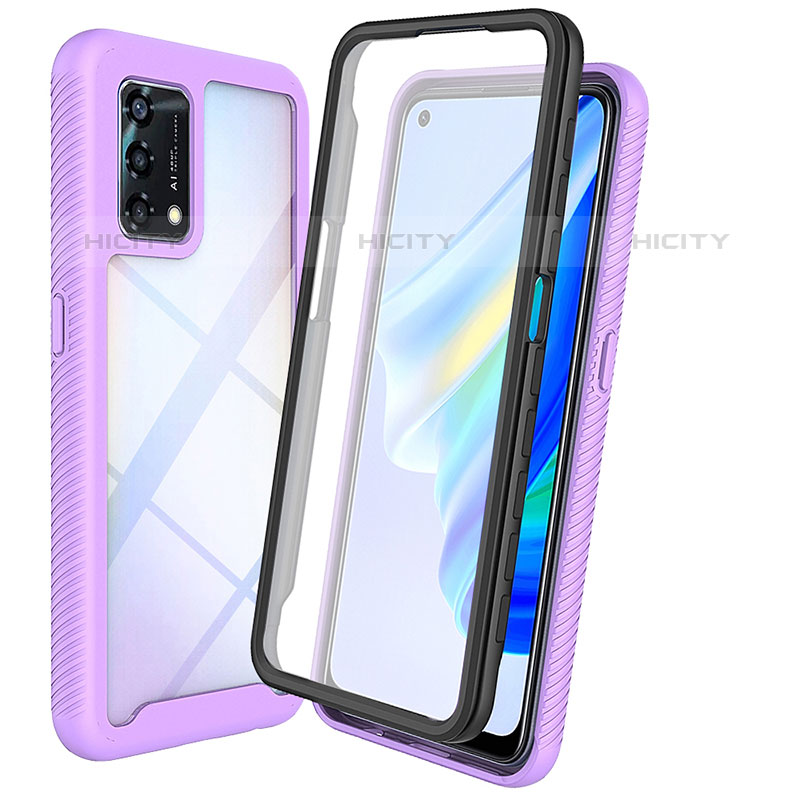 Coque Rebord Contour Silicone et Vitre Transparente Housse Etui 360 Degres pour Oppo A74 4G Plus