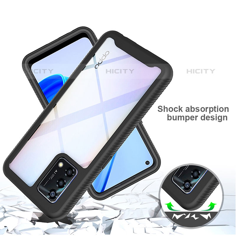 Coque Rebord Contour Silicone et Vitre Transparente Housse Etui 360 Degres pour Oppo Reno6 Lite Plus