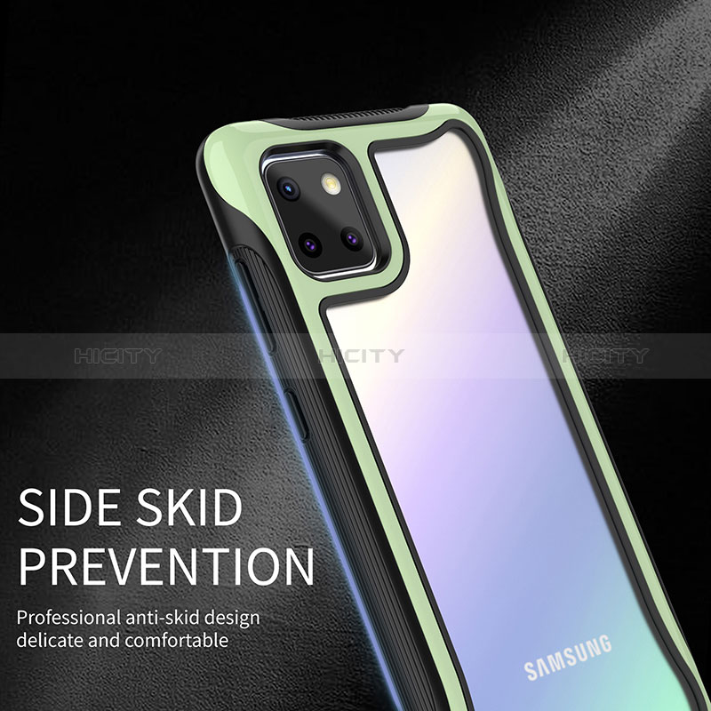 Coque Rebord Contour Silicone et Vitre Transparente Housse Etui 360 Degres pour Samsung Galaxy A81 Plus