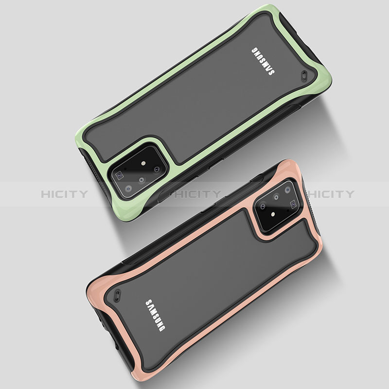 Coque Rebord Contour Silicone et Vitre Transparente Housse Etui 360 Degres pour Samsung Galaxy A91 Plus