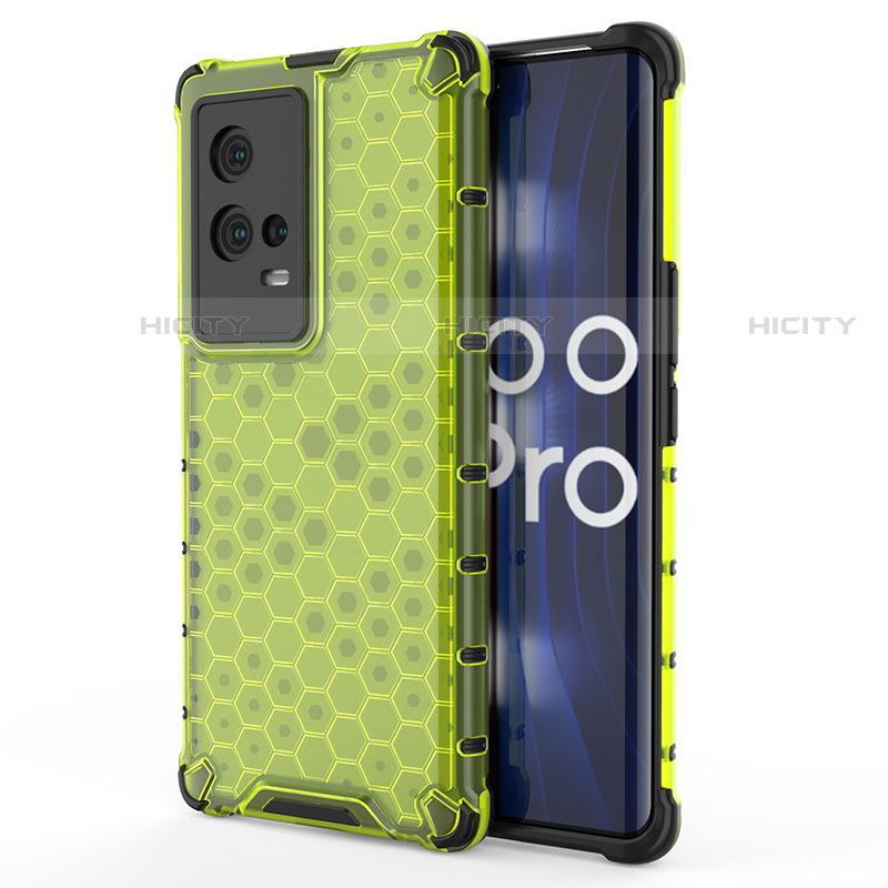 Coque Rebord Contour Silicone et Vitre Transparente Housse Etui 360 Degres pour Vivo iQOO 8 Pro 5G Vert Plus