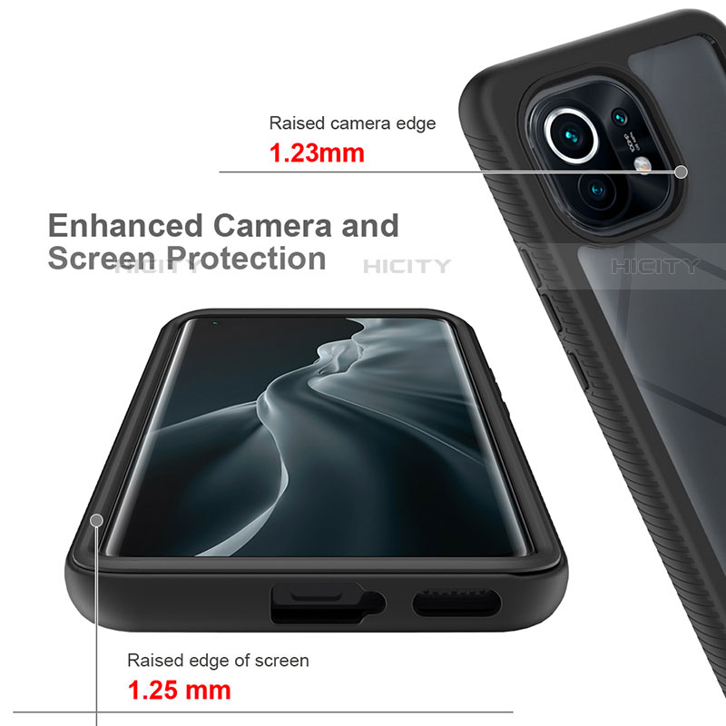 Coque Rebord Contour Silicone et Vitre Transparente Housse Etui 360 Degres pour Xiaomi Mi 11 Lite 5G Plus