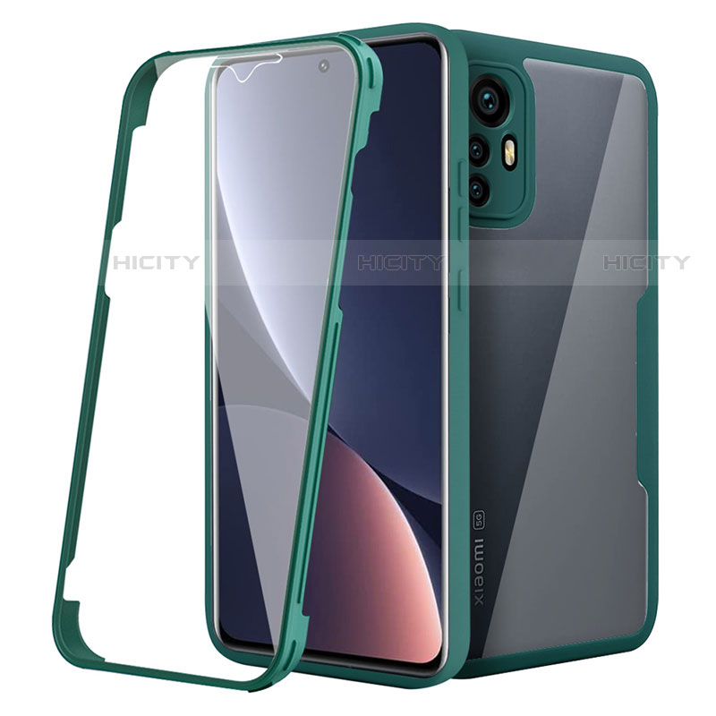 Coque Rebord Contour Silicone et Vitre Transparente Housse Etui 360 Degres pour Xiaomi Mi 12 Pro 5G Vert Plus