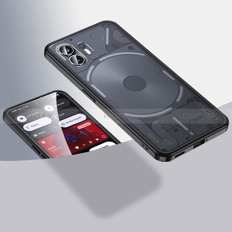 Coque Rebord Contour Silicone et Vitre Transparente Housse Etui 360 Degres QK1 pour Nothing Phone 2 Noir Plus