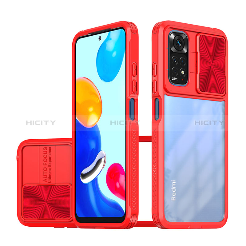 Coque Rebord Contour Silicone et Vitre Transparente Housse Etui 360 Degres QW1 pour Xiaomi Redmi Note 11 4G (2022) Rouge Plus