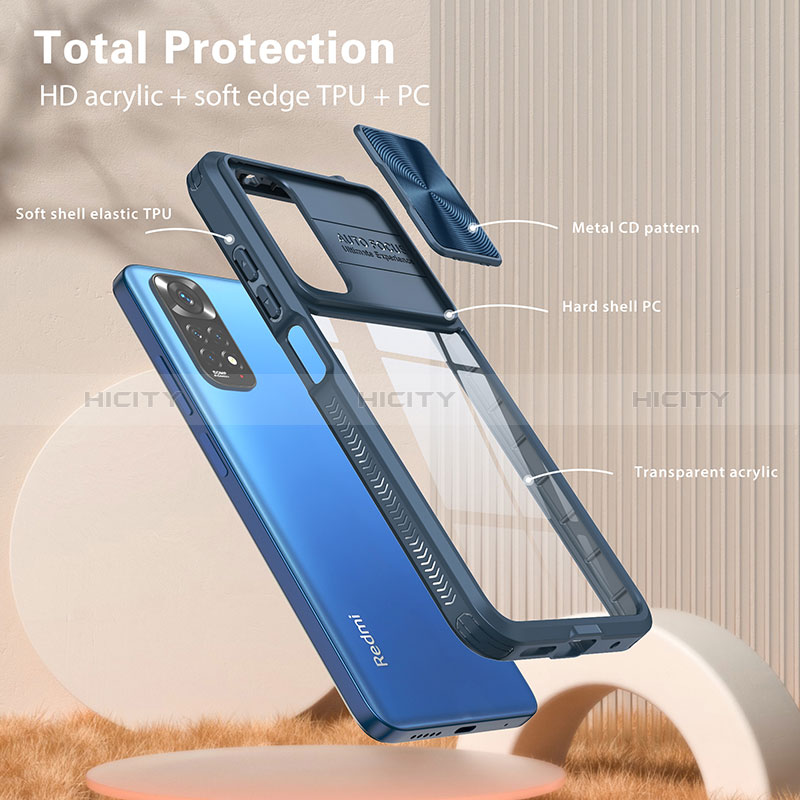 Coque Rebord Contour Silicone et Vitre Transparente Housse Etui 360 Degres QW1 pour Xiaomi Redmi Note 11S 4G Plus