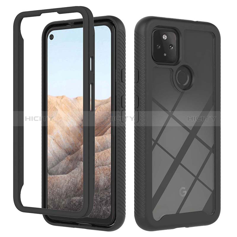 Coque Rebord Contour Silicone et Vitre Transparente Housse Etui 360 Degres YB1 pour Google Pixel 5a 5G Plus