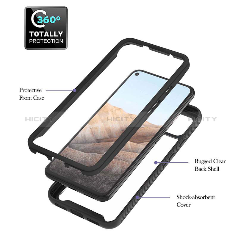 Coque Rebord Contour Silicone et Vitre Transparente Housse Etui 360 Degres YB1 pour Google Pixel 5a 5G Plus