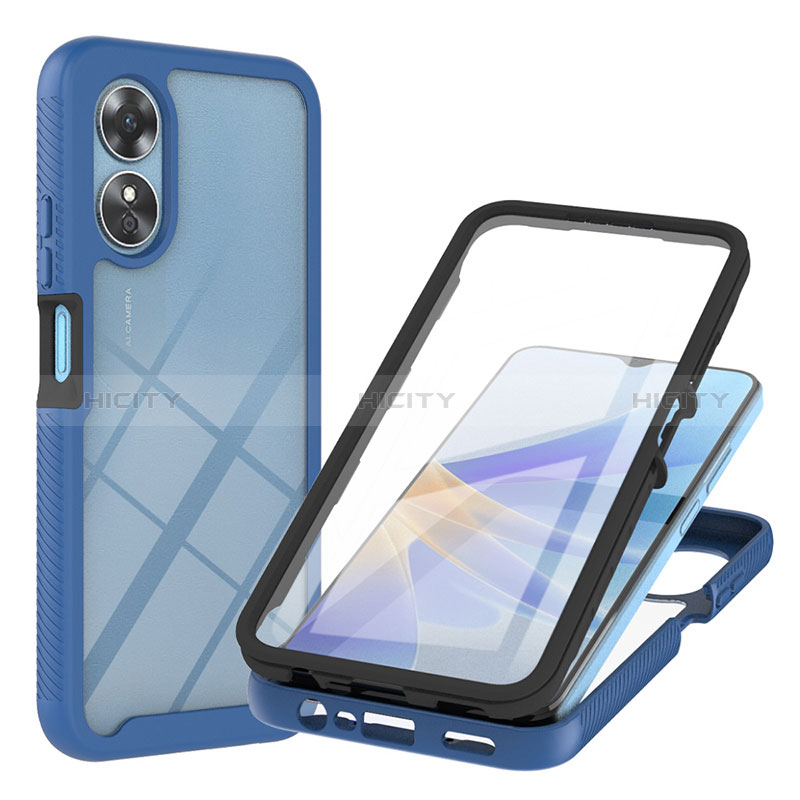 Coque Rebord Contour Silicone et Vitre Transparente Housse Etui 360 Degres YB1 pour Oppo A17 Plus