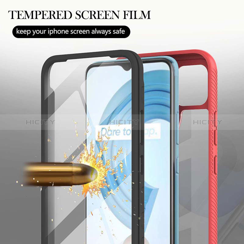 Coque Rebord Contour Silicone et Vitre Transparente Housse Etui 360 Degres YB1 pour Realme C21Y Plus