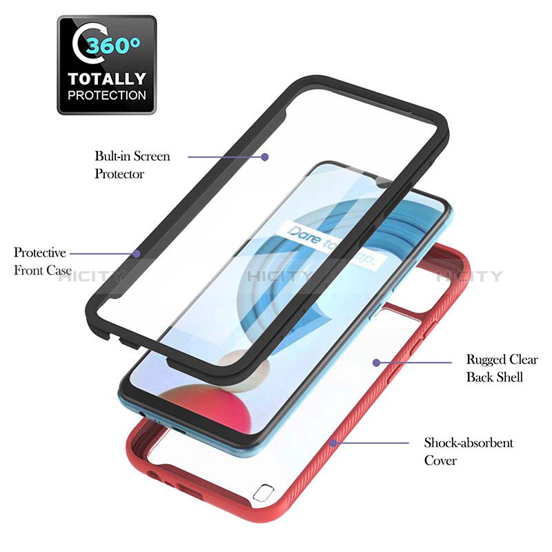 Coque Rebord Contour Silicone et Vitre Transparente Housse Etui 360 Degres YB1 pour Realme C21Y Plus