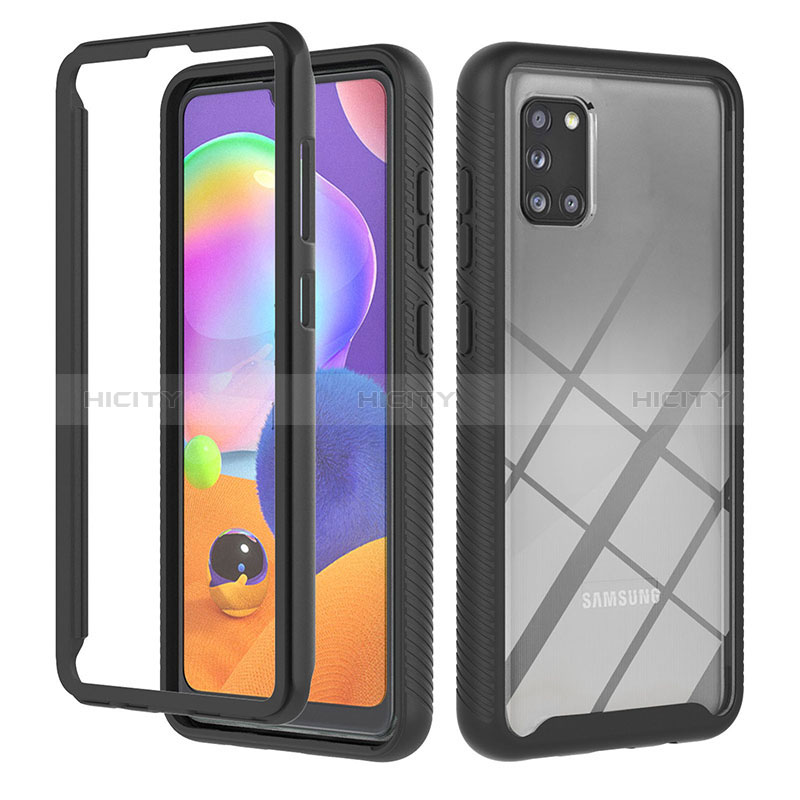 Coque Rebord Contour Silicone et Vitre Transparente Housse Etui 360 Degres YB1 pour Samsung Galaxy A31 Plus