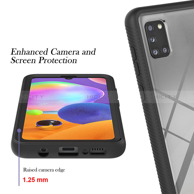 Coque Rebord Contour Silicone et Vitre Transparente Housse Etui 360 Degres YB1 pour Samsung Galaxy A31 Plus