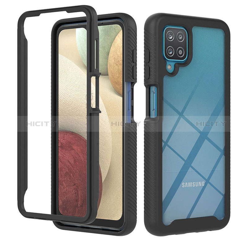 Coque Rebord Contour Silicone et Vitre Transparente Housse Etui 360 Degres YB1 pour Samsung Galaxy M12 Plus