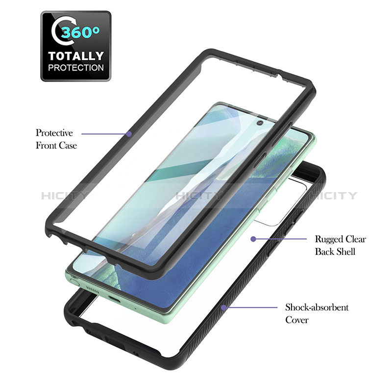 Coque Rebord Contour Silicone et Vitre Transparente Housse Etui 360 Degres YB1 pour Samsung Galaxy Note 20 5G Plus